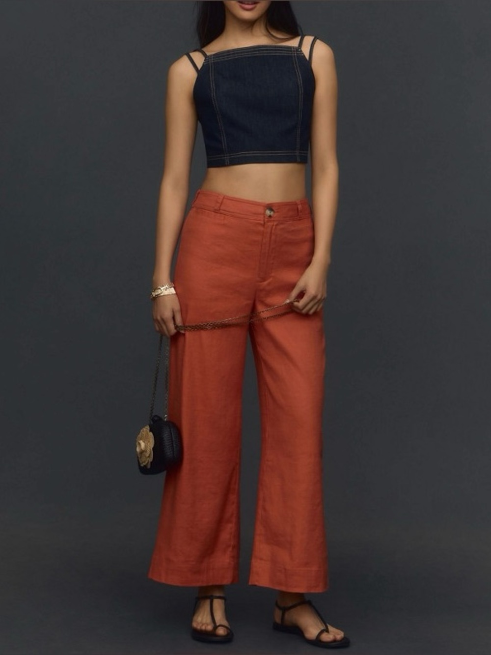 Maeve by Anthropologie | The Ettie High-Rise Crop Wide-Leg Pants: Linen Edition